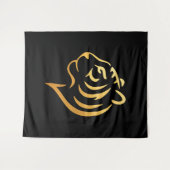 黄金の虎 Gold Tiger – Japanese Minimalist タペストリー (正面(横))