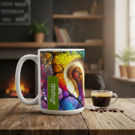 黄金の蛇のモザイク コーヒーマグカップ