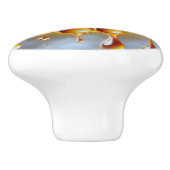 黄金の蜂蜜を滴らせるハニカムのミツバチ セラミックノブ (側面)