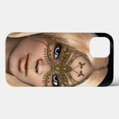 黄金の蝶のマスクの女の子 Case-Mate iPhoneケース (裏面 (横))