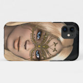 黄金の蝶のマスクの女の子 Case-Mate iPhoneケース (裏面(横))