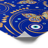 黄金の蝶の邪悪な目のパターン ポスター (角)