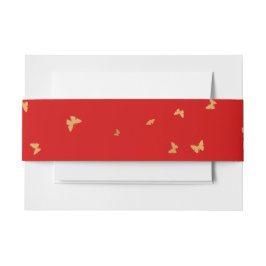 黄金の蝶結婚の 招待状ベリーバンド