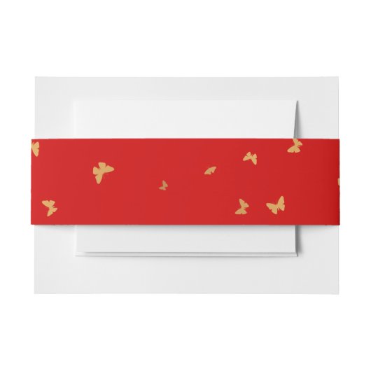 黄金の蝶結婚の 招待状ベリーバンド (正面例)