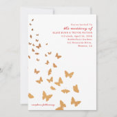 黄金の蝶結婚の 招待状 (正面)