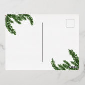 黄金の装飾を持つ本物のクリスマスツリー 箔シーズンポストカード (裏面)