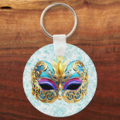 黄金の装飾を施した仮面舞踏会 キーホルダー (正面)