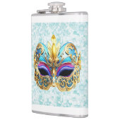 黄金の装飾を施した仮面舞踏会 フラスク (左)