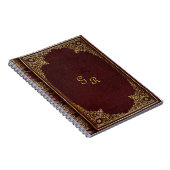 黄金の装飾品onブラウンイニシャル ノートブック (右側)