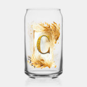 黄金の装飾枠モノグラム文字C ガラス缶 (裏面)
