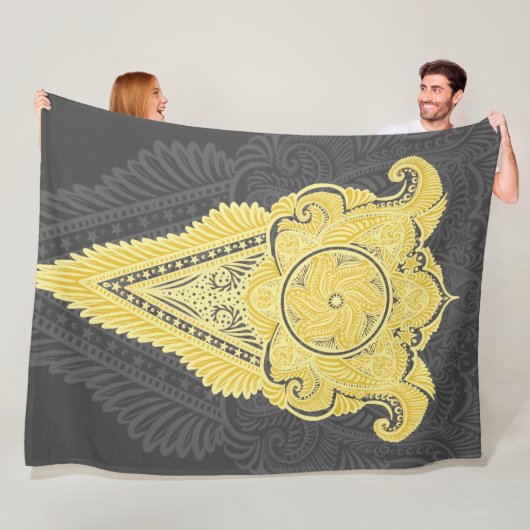 黄金の装飾炎 フリースブランケット (インサイチュ)
