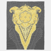 黄金の装飾炎 フリースブランケット (正面)