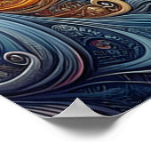 黄金の視線：黄色の目に猫のポートレート ポスター (角)