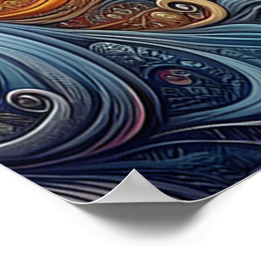 黄金の視線:黄色の目に猫のポートレート ポスター (角)