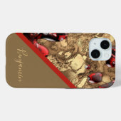 黄金の赤いベージュのシックなクール大理石 Case-Mate iPhoneケース (裏面 (横))