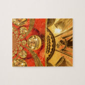 黄金の赤アフリカ伝統的美術 ジグソーパズル (横)