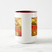 黄金の赤アフリカ伝統的美術 マグカップ (中央)