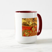 黄金の赤アフリカ伝統的美術 マグカップ (正面右)