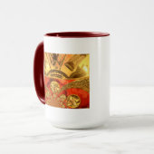 黄金の赤アフリカ伝統的美術 マグカップ (正面左)