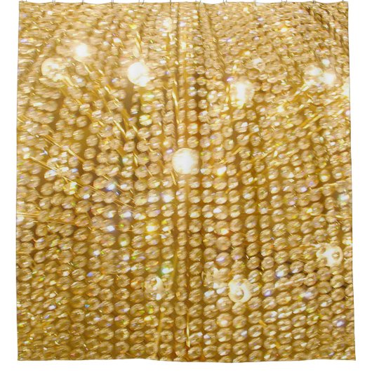 黄金の輝きと光 シャワーカーテン (正面)