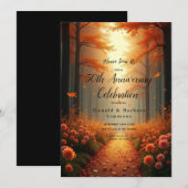 黄金の輝きに満ちた秋の木立ちに佇むひととき 招待状 (正面/裏面)