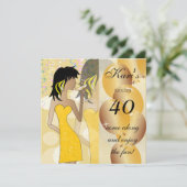 黄金の輝きに満ちた40歳の誕生日パーティー 招待状 (スタンド正面)