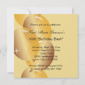 黄金の輝きに満ちた40歳の誕生日パーティー 招待状 (裏面)