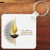 黄金の輝き：ディワリ賛美の キーホルダー (裏面)