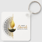 黄金の輝き：ディワリ賛美の キーホルダー (裏面)