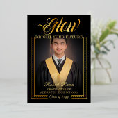 黄金の輝き 未来を照らして 箔招待状 (立ち正面)