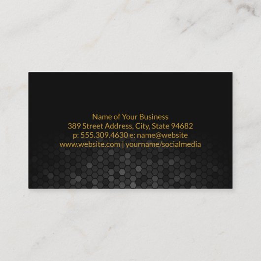 黄金の輝く歯 |幾何学的な背景 名刺 (裏面)