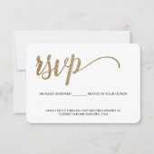 黄金の返信はがきを郵送せずに 予約席 ウェディング 出欠カード (正面)