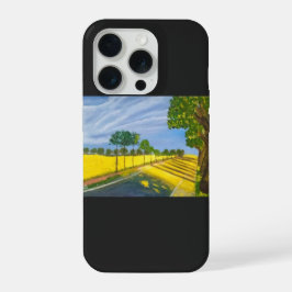 黄金の野原と小道 iPhone 15 PROケース