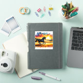 黄金の野原を駆ける黒馬 シール (iPadカバー)