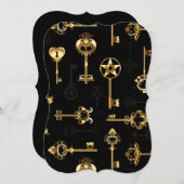 黄金の鍵でシームレスなパターン (正面/裏面)