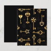 黄金の鍵でシームレスなパターン (正面/裏面)