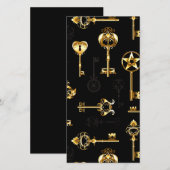 黄金の鍵でシームレスなパターン (正面/裏面)