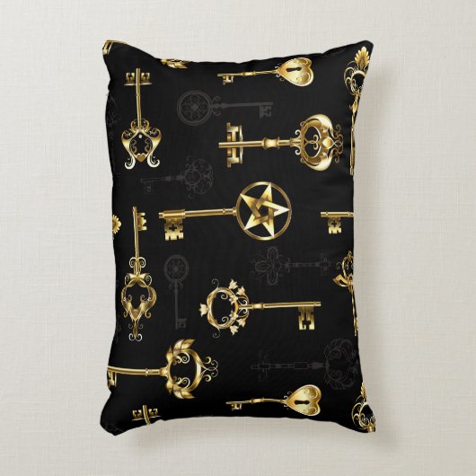 黄金の鍵でシームレスなパターン アクセントクッション (正面(垂直))