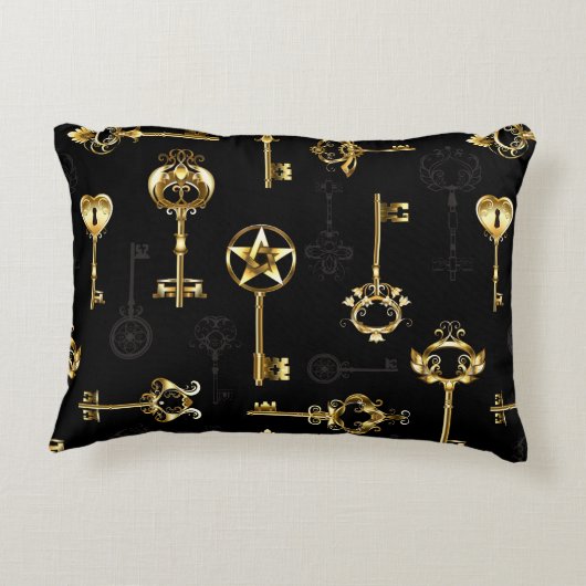 黄金の鍵でシームレスなパターン アクセントクッション (裏面)