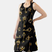 黄金の鍵でシームレスなパターン エプロン (インサイチュ)