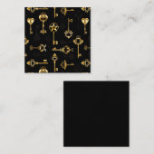 黄金の鍵でシームレスなパターン エンクロージャーカード (正面/裏面)