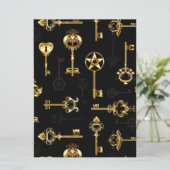 黄金の鍵でシームレスなパターン カード (スタンド正面)