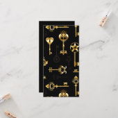 黄金の鍵でシームレスなパターン カード (正面/裏面インサイチュ)