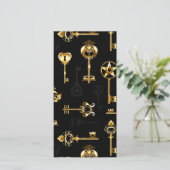 黄金の鍵でシームレスなパターン カード (スタンド正面)