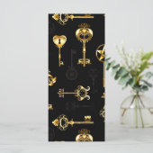 黄金の鍵でシームレスなパターン カード (スタンド正面)