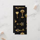 黄金の鍵でシームレスなパターン カード (正面/裏面インサイチュ)