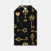 黄金の鍵でシームレスなパターン ギフトタグ (裏面)