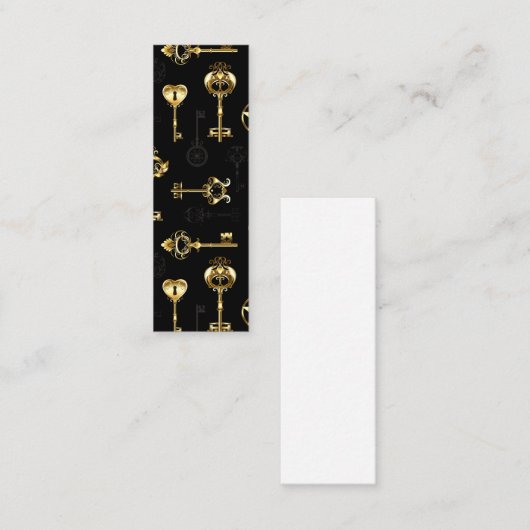 黄金の鍵でシームレスなパターン コーリングカード (正面/裏面)