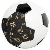 黄金の鍵でシームレスなパターン サッカーボール (3/4)