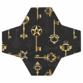 黄金の鍵でシームレスなパターン サッカーボール (フラット)